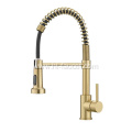 3-hole solid brass kitchen faucet with drop-down sprayer